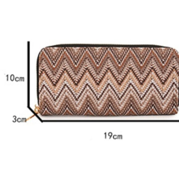 $10 ADD ON ITEM- Chevron Wallet Clutch Zipper Long Card Holder Black White Purse - Picture 7 of 8